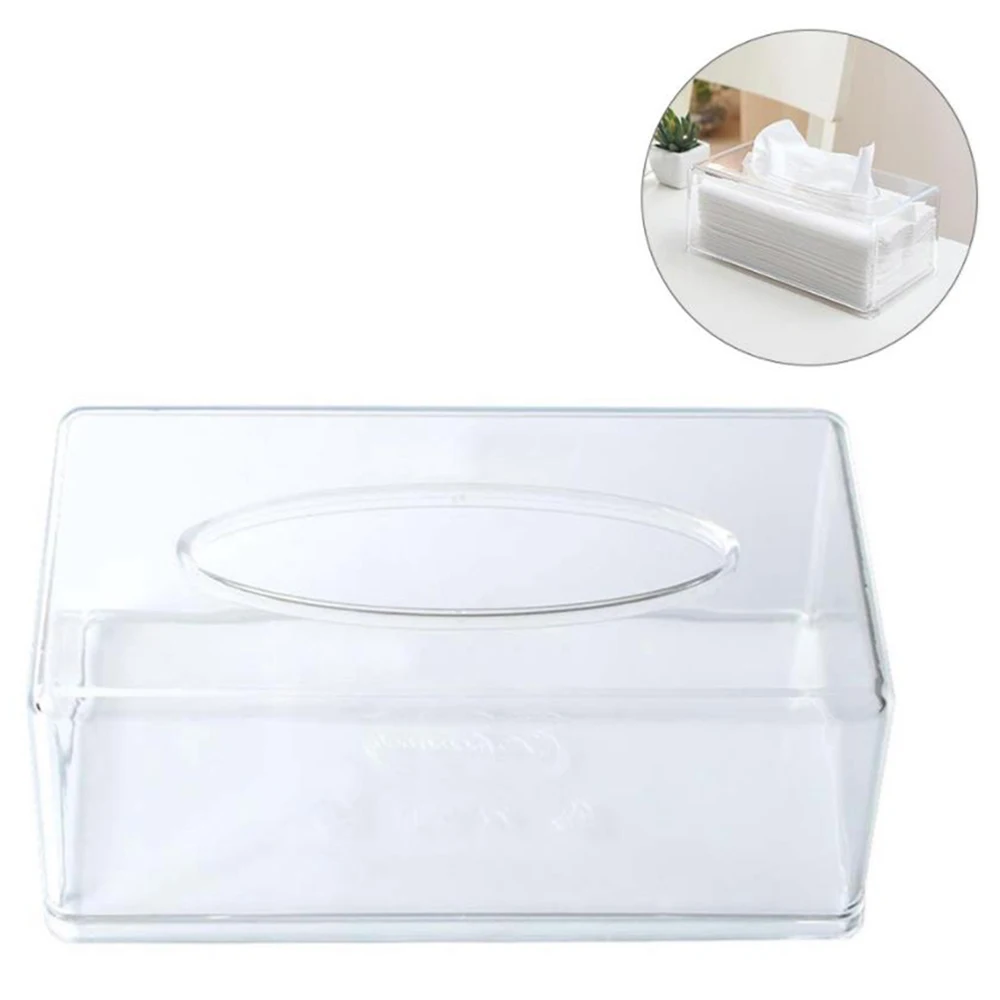 Акриловая прозрачная коробка для ткани, прямоугольная салфетка, автомобильный офисный бумажный держатель, чехол для кухни, ресторана, отеля