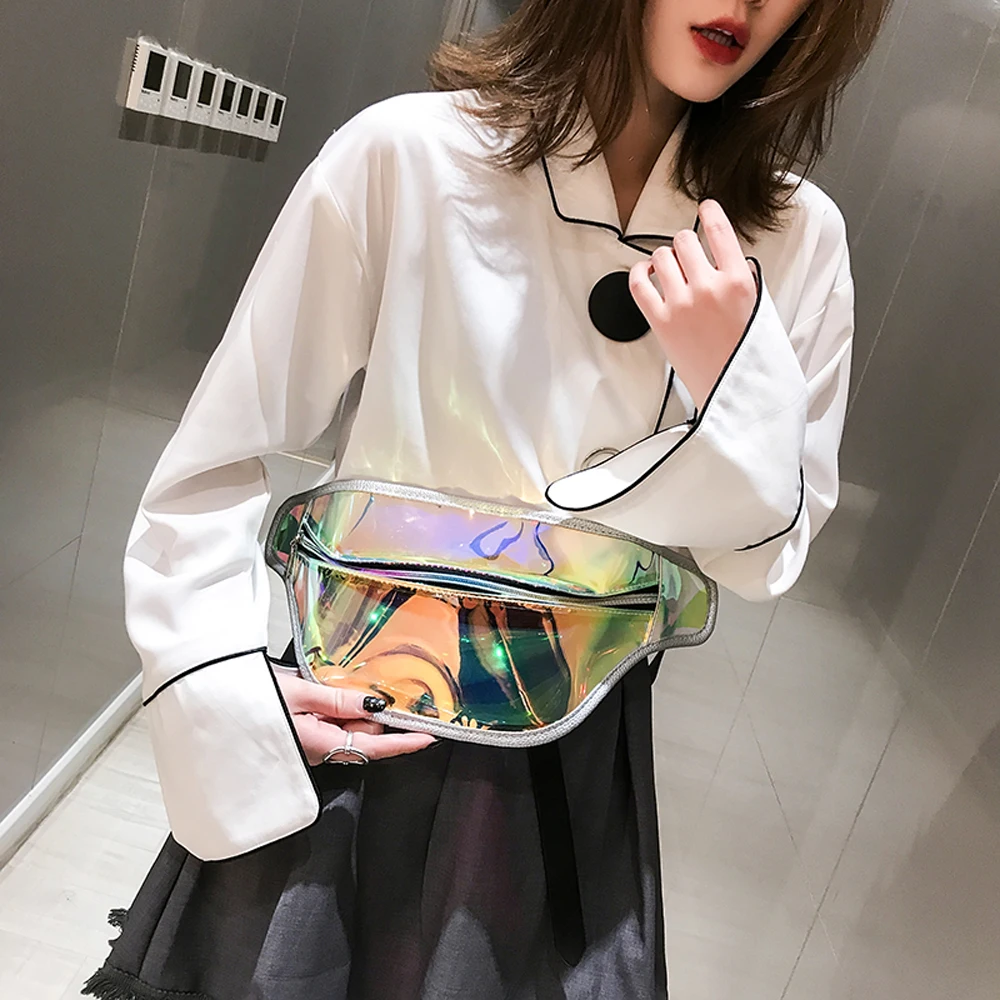 Для женщин Путешествия талии Fanny Pack деньги ремень кошелек Блеск Многоцветный Бум Сумка дорожная девушка поясные сумки