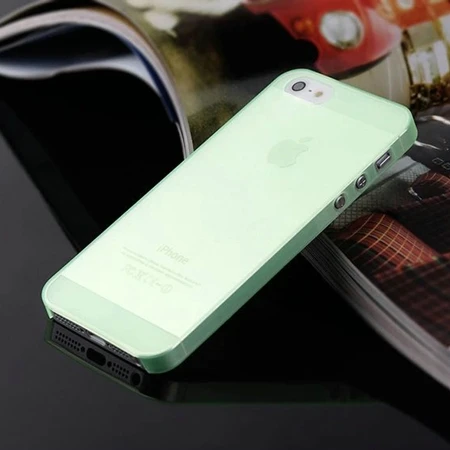 0,3 мм Ультратонкий матовый чехол для мобильного телефона iPhone 5 5S SE 6 6S 7 Plus 8 Plus 4 4S 5C X прозрачный чехол - Цвет: Зеленый