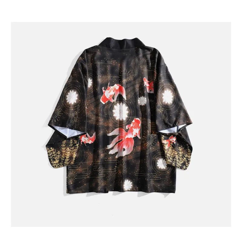 

Asian Style Clothing Blusas De Moda 2019 Japanese Kimono Women Shirts Goldfish Chaqueta Kimono Jaqueta Feminina Cosplay Anime