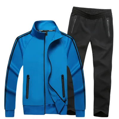 Большие размеры, спортивные костюмы для мужчин, свободный стиль, бегунов, спортивная одежда для фитнеса, тренировочный костюм, ветронепроницаемый дышащий 7XL 8XL, спортивный костюм для спортзала - Цвет: H1W7 Blue