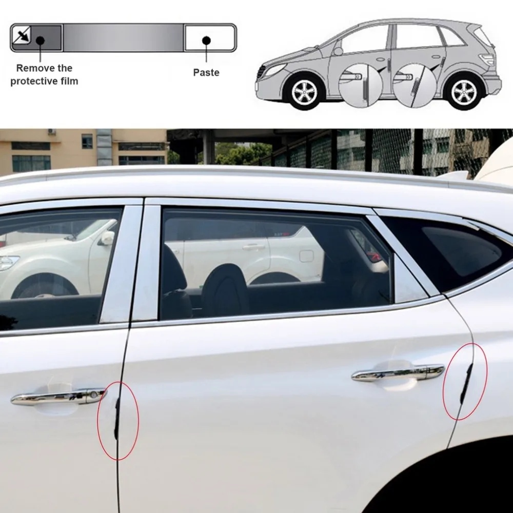 Бампер для автомобиля, защита двери автомобиля, защита от трения, полоска против трения, полоска против столкновений, утолщенный силикон, 4 шт