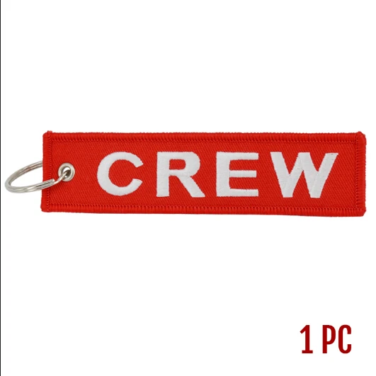 Брелок для ключей рекламные подарки компании модные брелки llaveros багажная бирка с вышивкой - Цвет: Red CREW