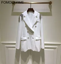 FOMOLAYIME Spring Blazers 2019 New Arrival Women Fashion Double Breasted Blazer Coats