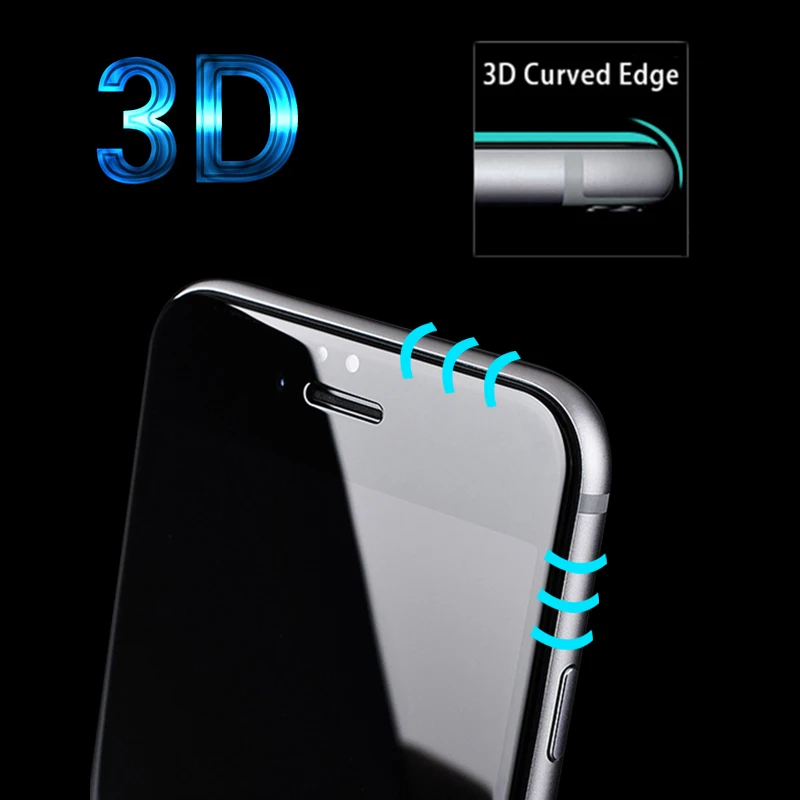 3D круглый изогнутый край закаленное стекло для iPhone 6 6S 7 Plus полное покрытие Защитная Премиум Экран протектор фильм безопасности Чехол