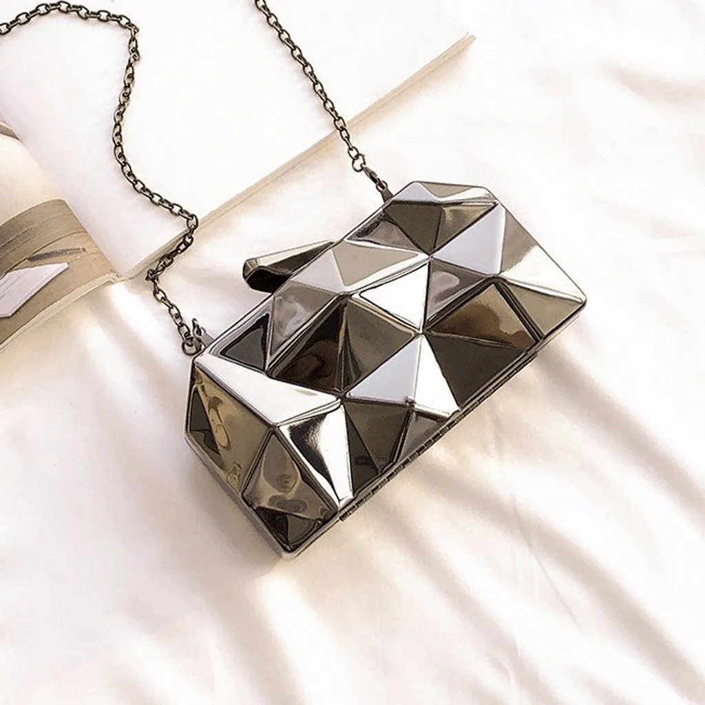 OCARDIAN сумки женщина модный металлический цепи сумки на ремне Дамы Мини нерегулярные металла сумка-мессенджер с цепочкой для вечерние челнока a30