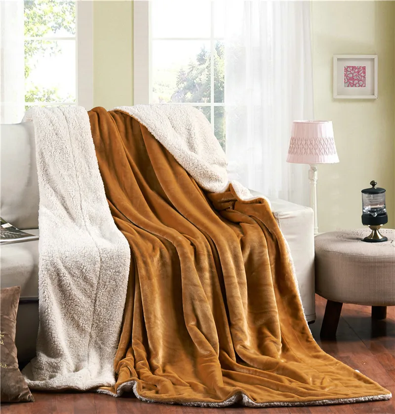 

Leyangbaby Luxurious Large Warm Thick Sherpa Throw Blanket Coverlet Reversible Fuzzy Microfiber All Season for Bed Couch