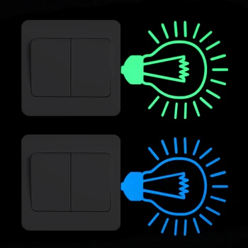 

Light Bulb Luminous Switch Sticker Novelty Cartoon Glowing Wall Sticker for Home Decoration Baby Nursery Room DIY Decor Stickers