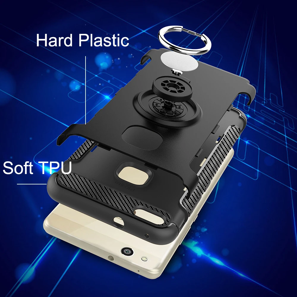 Магнитный автомобильный чехол SIXEVE с кольцом для сотового телефона Huawei P10 Plus Mate 10