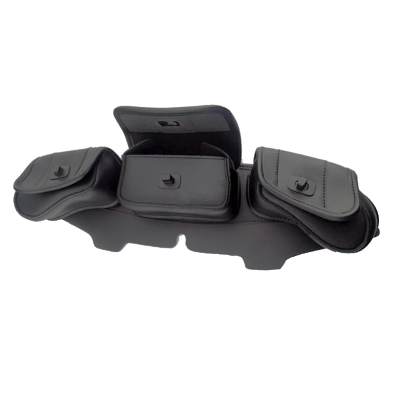 Motorcycle 3 Pockets Motorbike Black Fairing Windshield Bag For Harley