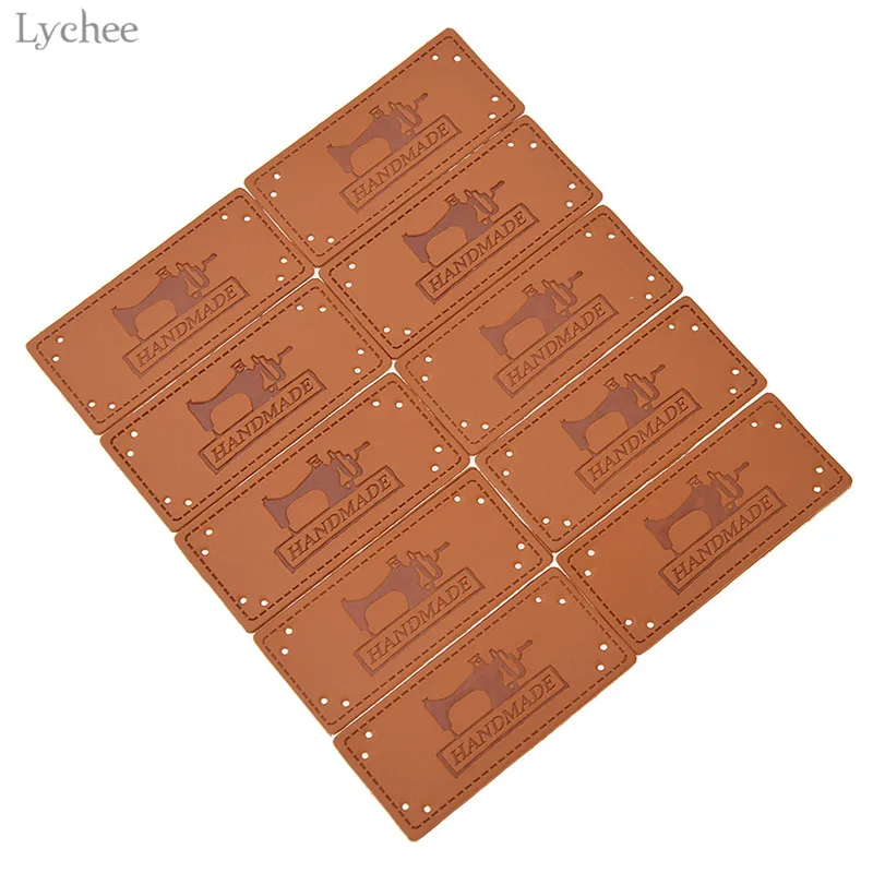 Lychee 50 шт. этикетки из искусственной кожи для одежды, обуви, джинсовых сумок, DIY Швейные аксессуары ручной работы с буквенным принтом, этикетки для шитья - Цвет: 2