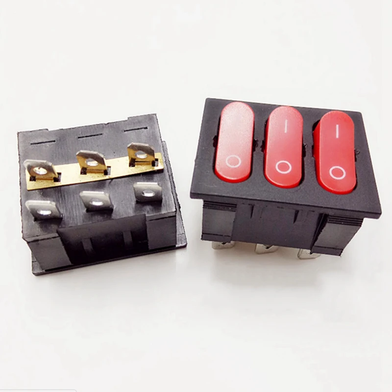 

Triple 9-pin Rocker Switch Triple Ship Type Switch Nine Feet With Light Red Color Rocker Switch 28.5*34.5 Switch