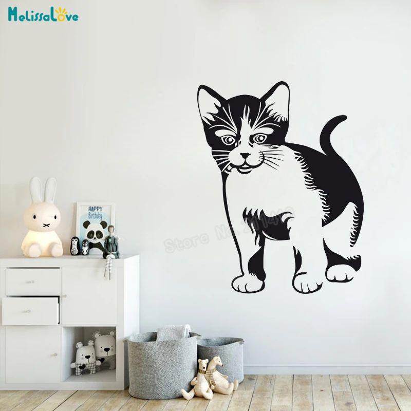 Lovely Cat Wall Sticker Newborn Baby Decals Home Decoration For Kids Room Self adhesive Nursery