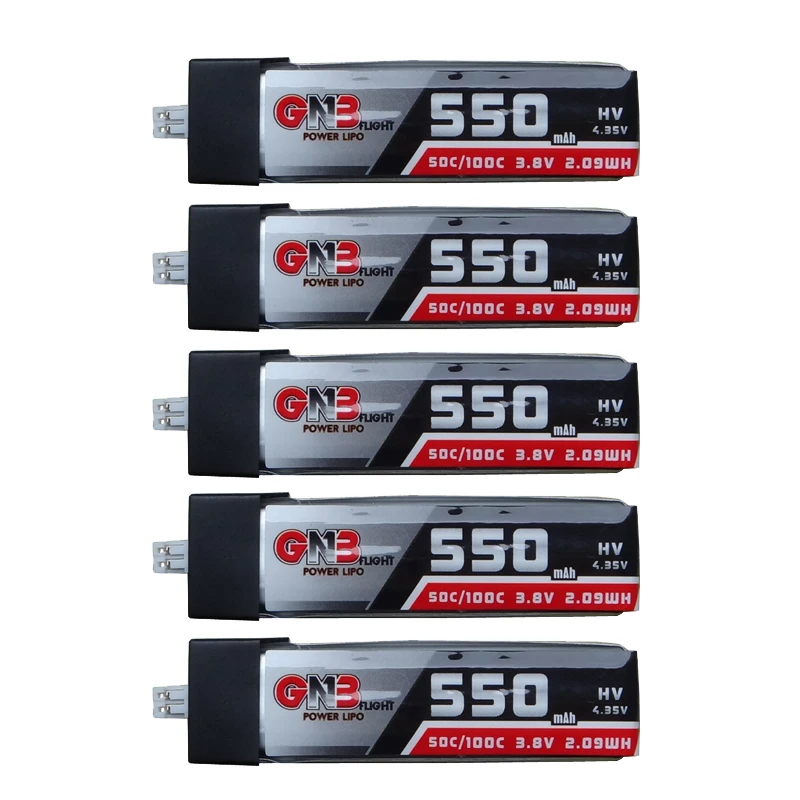 

5PCS Gaoneng 550mAh 3.8V 50C LiHV LiPo battery PH2.0 Plug for LDARC TINY 8X TINY7 B06 BetaFPV Beta75 URUAV Inductrix FPV Drone