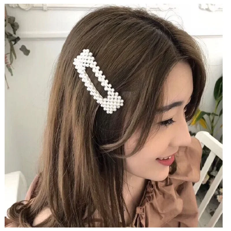 

M MISM Full pearls Hair Clips for Women Fashion Sweet Imitation Korean Style Hairpins Alloy BB Hairgrip Girls Hair Accessories