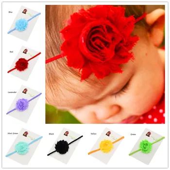 

36PCS Newborn hair accessories Shabby Chiffon Rose Flower headbands Photo Prop hair bows headbands