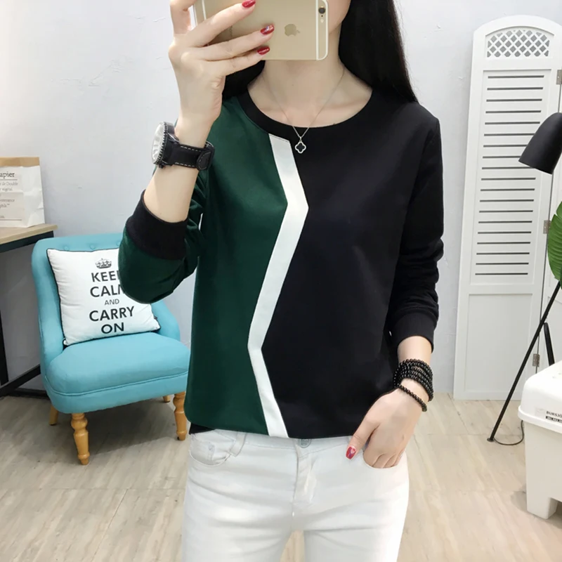 long sleeve t shirt women tshirt patchwork plus size t-shirt women tops autumn and winter tee shirt femme camisetas mujer 2018 long sleeve t shirt women tshirt patchwork plus size t-shirt women tops autumn and winter tee shirt femme camisetas mujer 2018