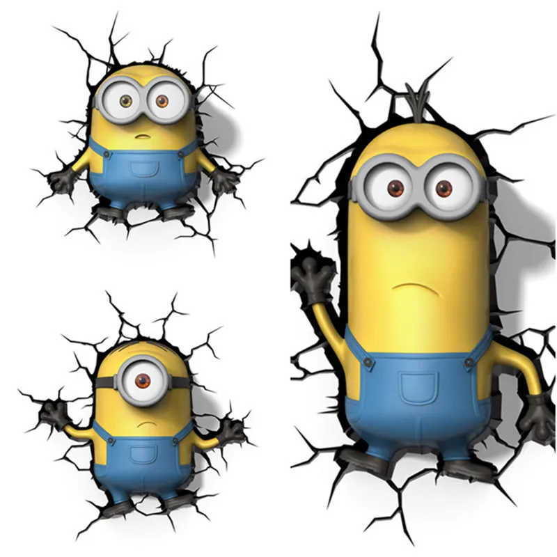 

3D Toys Led Night Light Minion Creative Wall Lamp for Children Kids Gift Bedside Bedroom Living Room Atmosphere Lighting