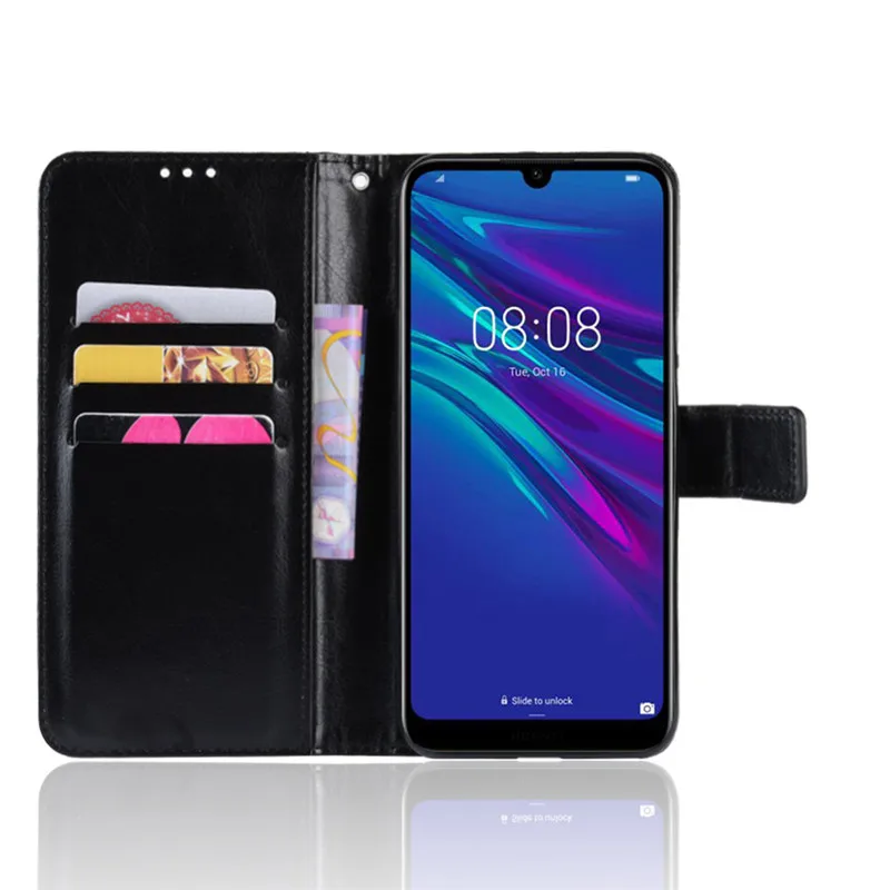 Для huawei Y6 2019 чехол магнитные застежки для бумажника из искусственной кожи