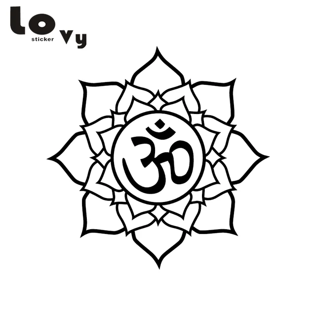 lotus flower om symbol vinyl car sticker creative cartoon vinyl car