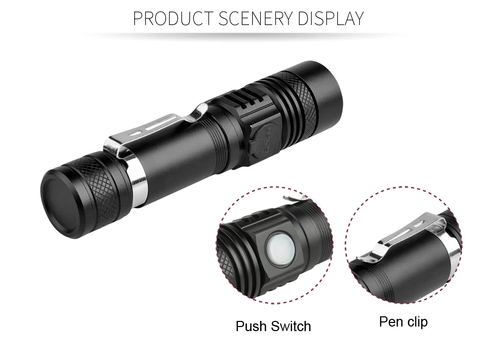 Pocketman ультра яркий XM-L T6 USB светодиодный фонарик 3 режима 3800 люмен масштабируемый светодиодный фонарь 18650 аккумулятор+ зарядное устройство+ USB