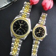 ROSRA Элитный бренд часы модные золотые мужские наручные часы с полным Сталь Бизнес кварцевые часы для женщин и мужчин, часовые Часы montre relogio10pcs/лот