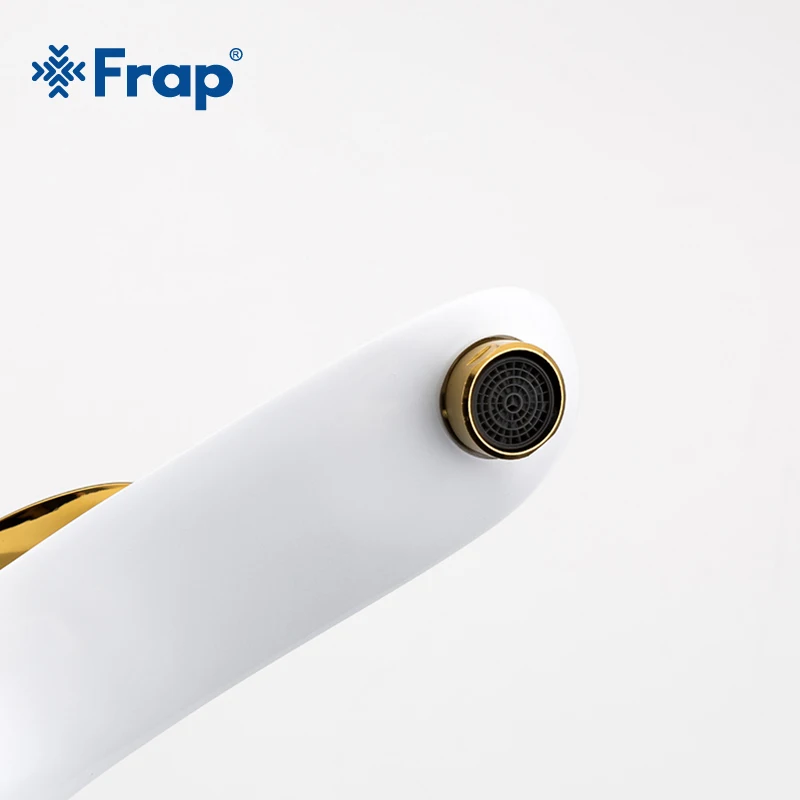 US $60.04 FRAP Newly Elegant Golden White Basin Faucets Bathroom Single Handle Hot And Cold Mixer Faucet Washbasin Tap Brass Crane Y10099