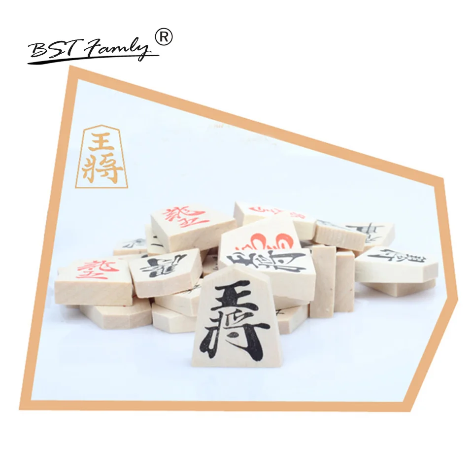 

BSTFAMLY Wooden Japan Shogi 40 Pcs/Set International Checkers Folding Sho-gi Chess Game Table Toy Gift for Children Adults JA02