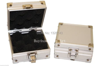 

Free Shipping 2PCS Small Aluminum Silver Tattoo rotary gun Machine grip tube tip Box Case Kit Supply tattoo accesories