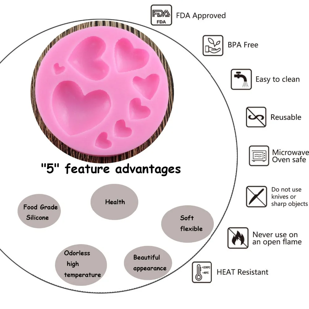 Различные формы в форме сердца, силиконовые формы для торта, силиконовая форма для выпечки, для мыла, печенья, помадки, инструменты для тортов кондитерские изделия, украшения