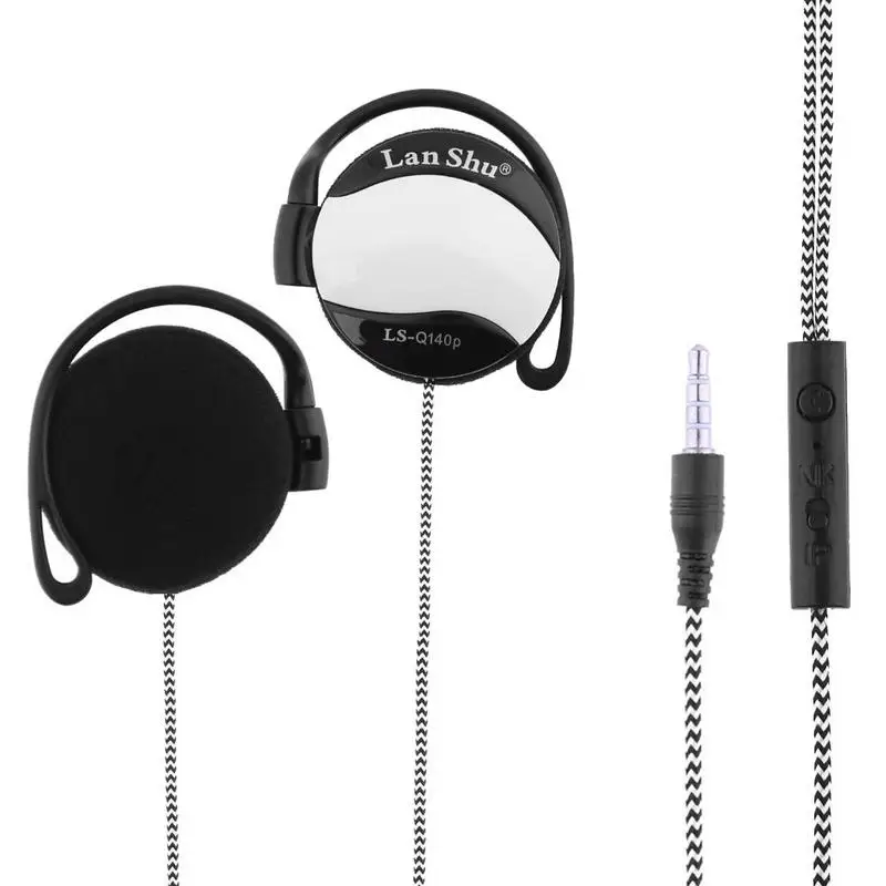 LS-S140P 3,5 мм стерео наушники для MP3 Mp4 мобильного телефона ушной крючок тип Универсальная гарнитура ушной крючок наушники - Цвет: White