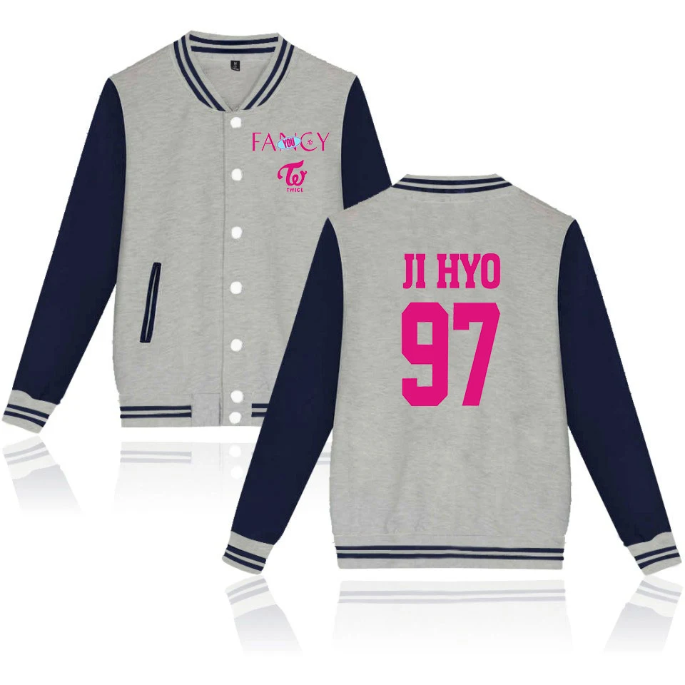 Twice Fancy Jackets Women Custom Harajuku Casual Coats Hot Sale Women And Men Long Sleeve Oversize College Baseball Jackets