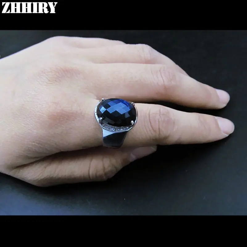 Мужское кольцо с натуральным сапфиром оригинальные однотонные драгоценные