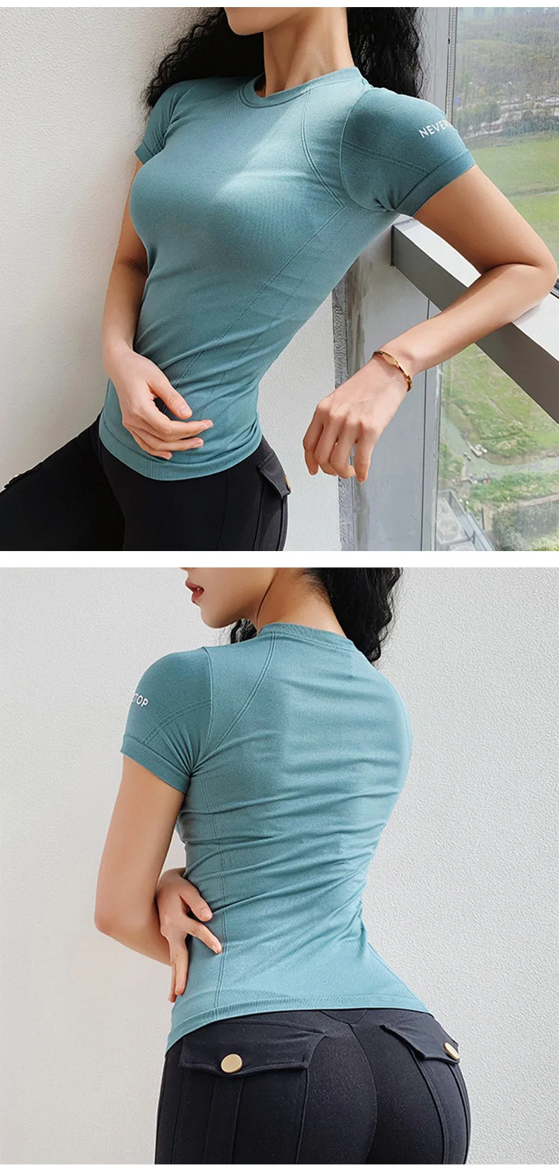 Fitness Women Seamless Sport Shirt Sports Wear For Women Gym Gym Running Top Short Sleeve Yoga Workout Tops