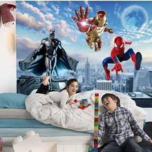 Пользовательские обои papel DE parede infantil, hero alliance для детской комнаты, спальни, стены из водонепроницаемой ткани papel DE parede