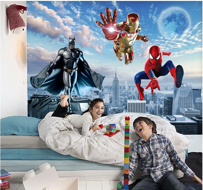 Пользовательские обои papel де parede infantil hero alliance для детской комнаты спальни стены