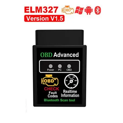 ELM327 Bluetooth Интерфейс V1.5/2,1 на Android Крутящий момент Поддержка всех OBD2 протоколов elm327 v1.5 obd2 автомобиля диагностический инструмент - Цвет: Version 1.5