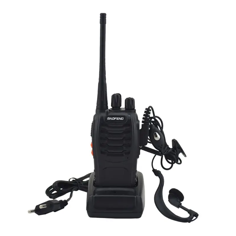 2Pcs/lot BAOFENG BF-888S Walkie talkie UHF Two way Radio Baofeng 888s UHF 400-470MHz 16CH Portable Transceiver with Earpiece