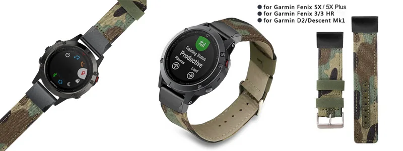 YOOSIDE 26 мм/22 мм Быстросохнущий нейлоновый ремешок для часов Garmin Fenix 6X/5X Plus/Fenix 3/3 HR/Fenix 5