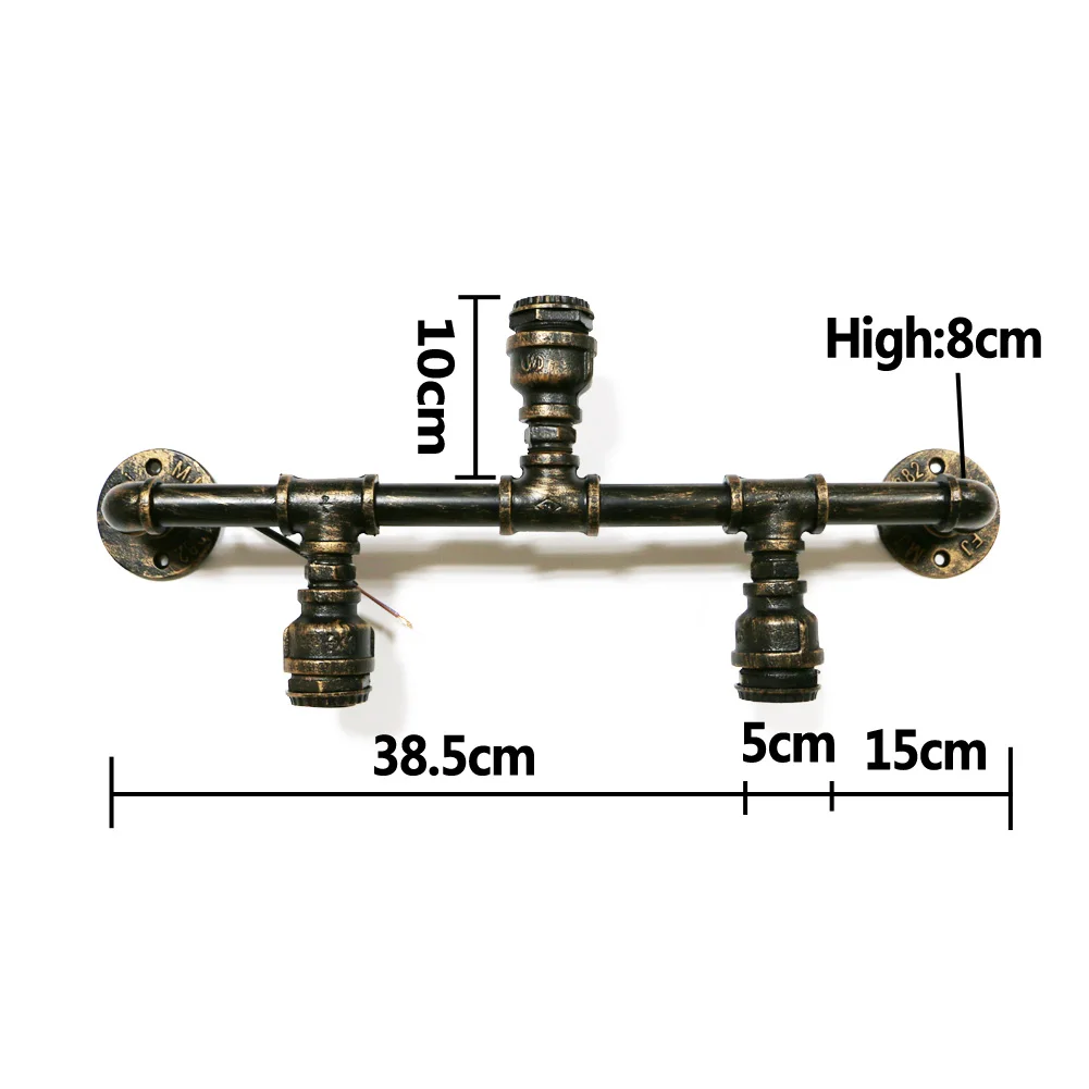Винтажная Ретро водопроводная труба Лофт из кованого железа промышленный настенный светильник бра шкив лампы E27 Edison подвесной светильник Домашний Светильник