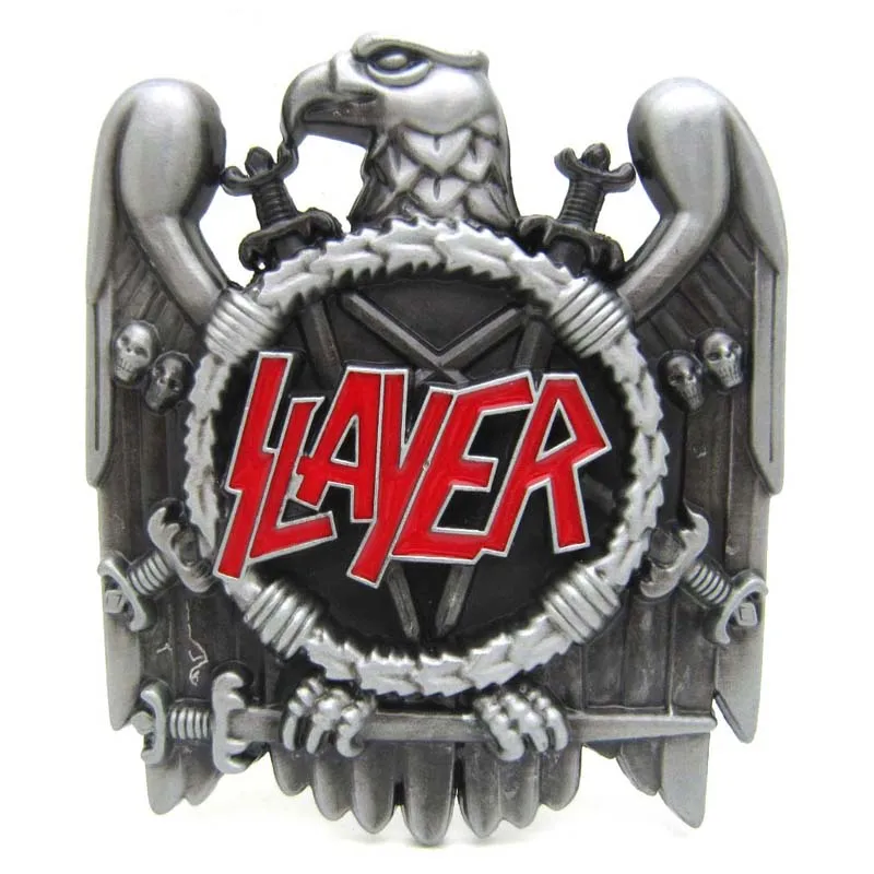 Slayer тяжелый металлический рок музыкальный ремень пряжка античное серебро