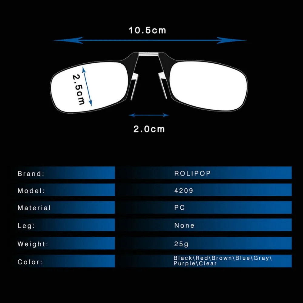 Clip de la nariz gafas de lectura para las mujeres óptico Mini para hombres con caja cartera receta anteojos gafas de presbicia