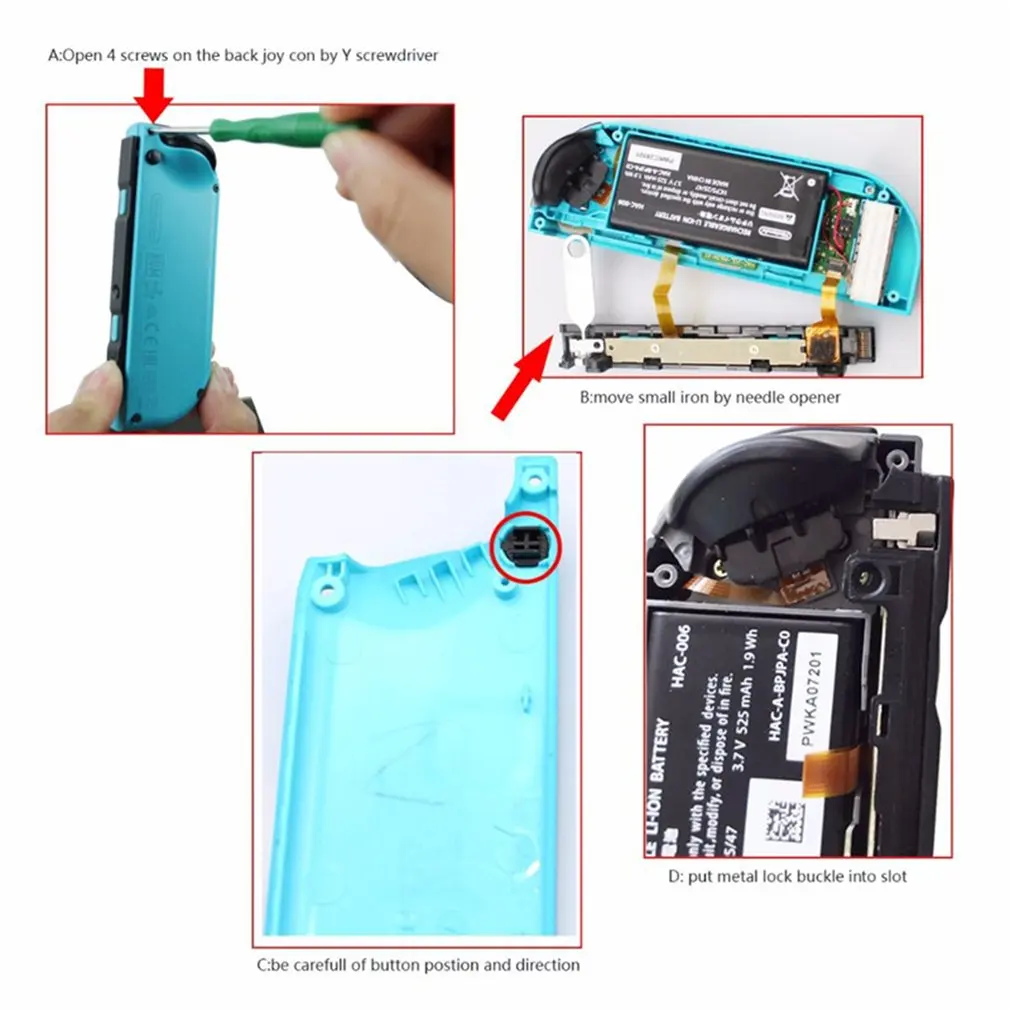 Для Joy con оригинальная металлическая пряжка для переключателя NAND NS NX Joy-Con запасные части