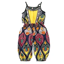 Летний дышащий хлопковый бандаж для беременных комбинезон для девочек детский комбинезон детская одежда геометрический текстильный принт от 2 до 7 лет