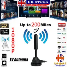 Портативная Смарт ТВ Антенна Внутренняя наружная 200 км цифровая 4K HD 1080P Freeview USB Антенна Ariel ТВ приемники