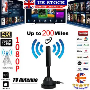 

2019 Portable Smart TV Antenna Indoor Outdoor 200 Miles Digital 4K HD 1080P Freeview USB Aerial Ariel TV Receivers