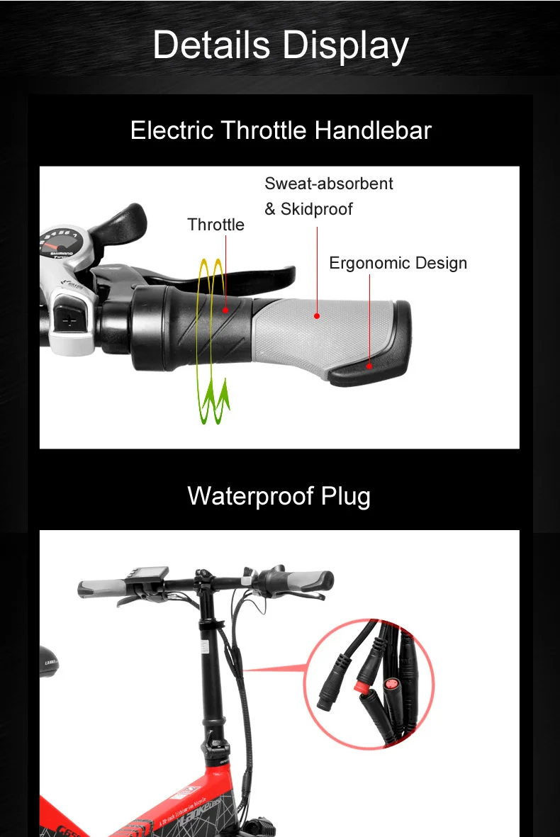 Best G650 20 Inch Folding Electric Bike 400W Motor 10.4Ah/14.5Ah Li-ion Battery 5 Level Pedal Assist Full Suspension Mountain Bike 11