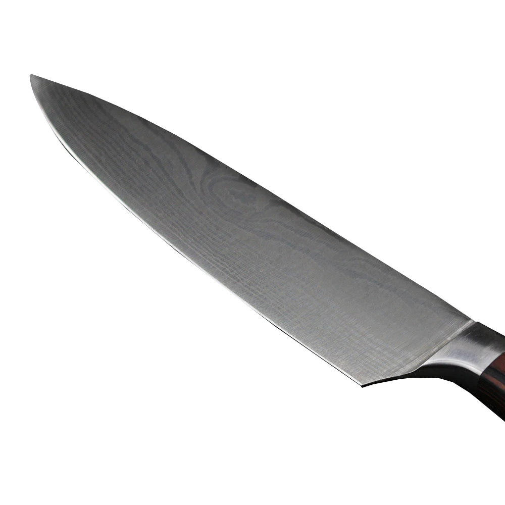 Nanhaione Профессиональный 8-дюймовый поварский Ножи 5CR15MOV Нержавеющая сталь дамасский нож с узором острое лезвие Ножи Пособия по кулинарии инструменты CL110