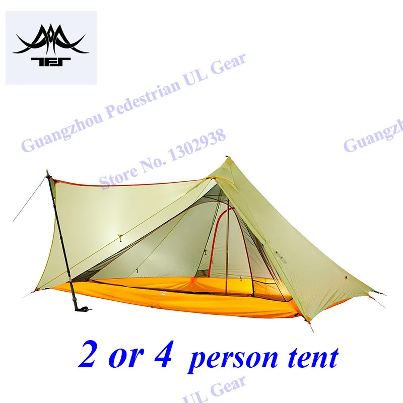 

TFS 30d silnylon 2 person / 4 person pyramid professional outdoor 3 seasons camping tent