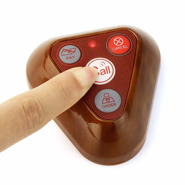 

433MHz Wireless Paging Waiting System Restaurant Pager Call Transmitter Button Call Bell Pager for Market Mall Catering